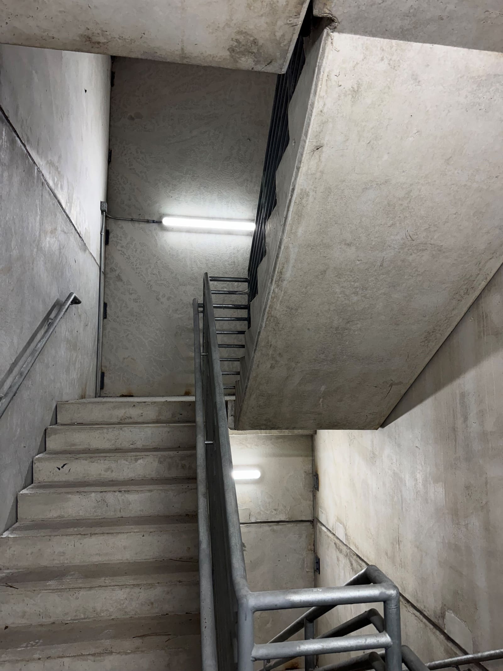 Stairwell with new safety lighting